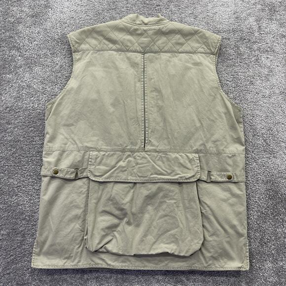 Vintage Woolrich Vest Mens Large Hunting Fishing Safari Straw Cotton Vented 584 - Picture 9 of 12